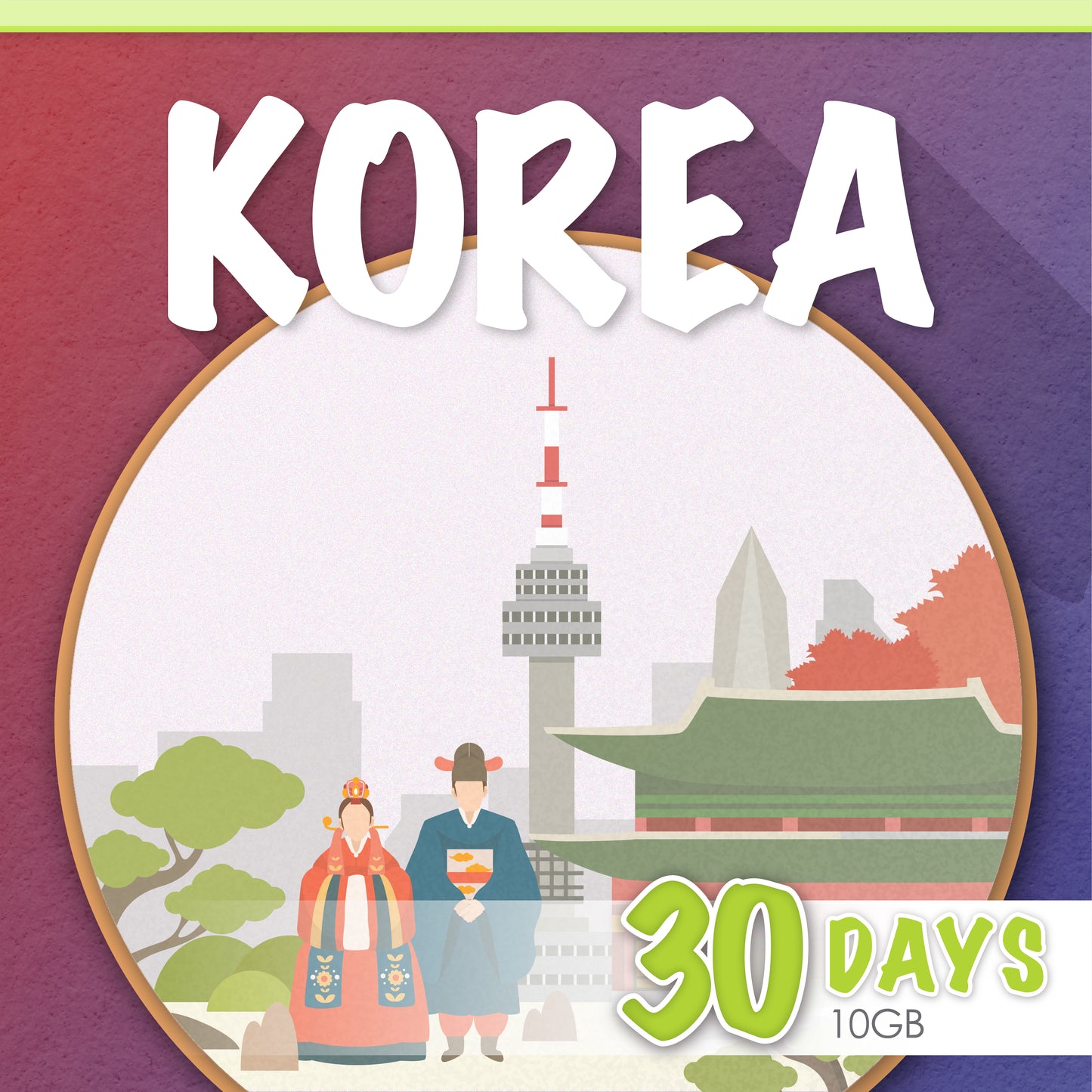 Korea 5/7/15/30 Days E-sim card