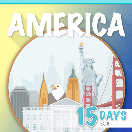 America 10/15/30 Days E-sim card
